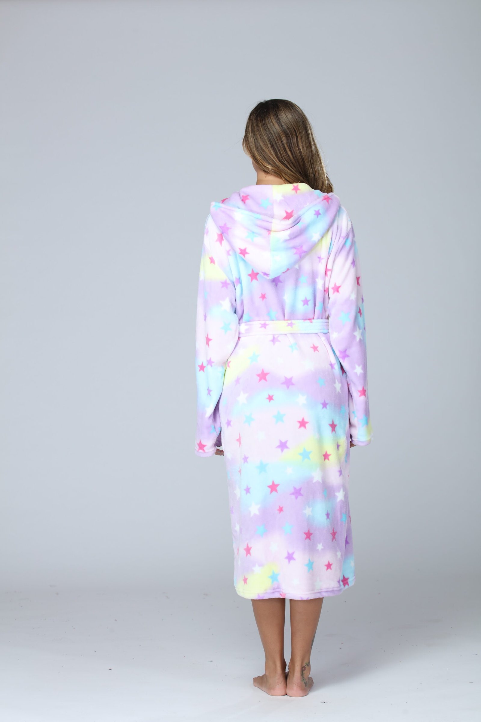 RONGTAI Womens Long Robes Plush Fleece Nightgown Thick Hooded Bathrobe With Pockets Fluffy Sleepwear For Men - Image 6
