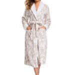 RONGTAI Womens Long Robes Plush Fleece Nightgown Thick Hooded Bathrobe With Pockets Fluffy Sleepwear For Men