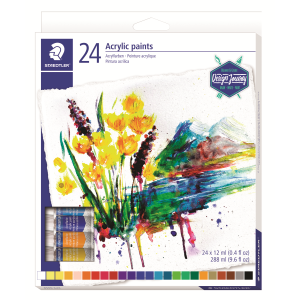 8500-C24-02 STAEDTLER-Mars Limited ACRYLIC PAINT 12ml TUBES*