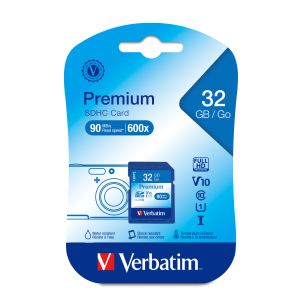 96871 Verbatim Verbatim 32GB Premium SDHC UHS-I V10 Cls 10 C