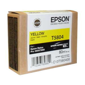T580400 Epson Ultrachrome Yellow Ink 80ML, Stylus Pro 3800