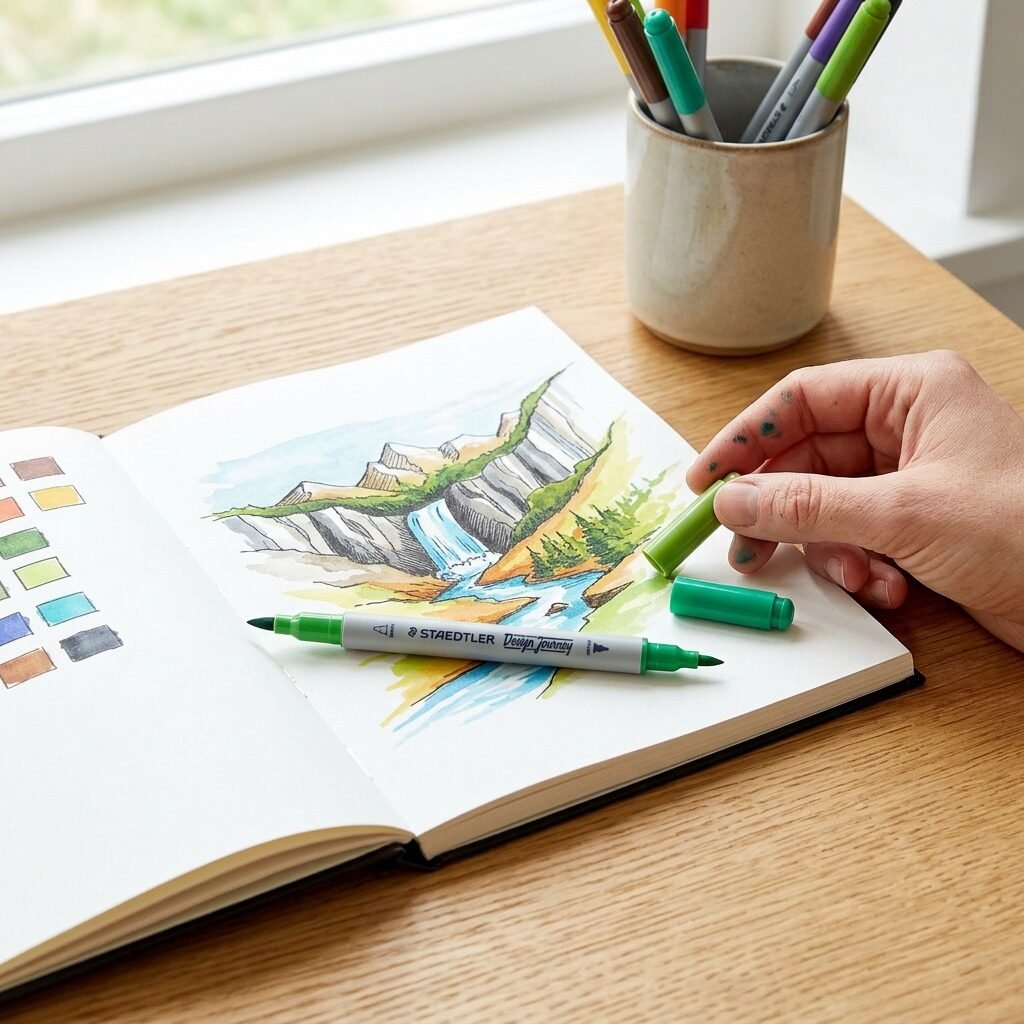3001-TB72 STAEDTLER Double-Ended Watercolour Brush Pen PK/72