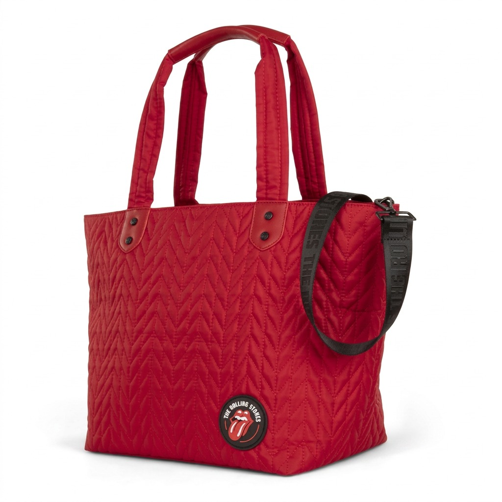 TTE6073RS-RED Bugatti QUILTED NYLON TOTE BAG WITH ADJUSTABLE