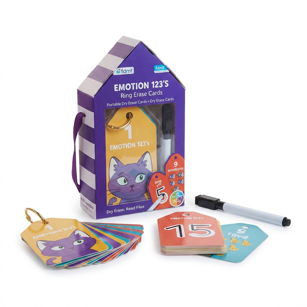 4392000 fdmt Emotions 123's - Portable Dry Erase Activities