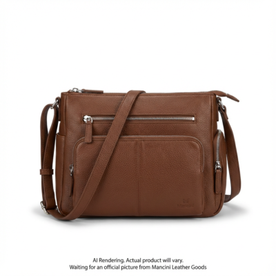 HBP1081-BROWN Mancini Leather Goods June Crossbody Handbag