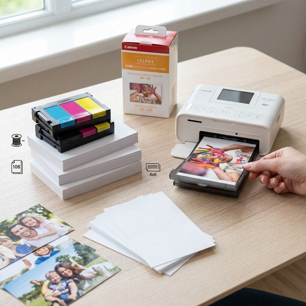 8568B001 Canon Selphy Colour Ink and Paper Set RP-108