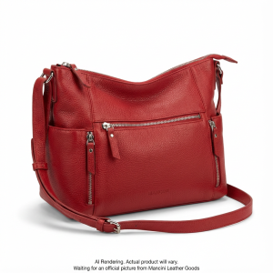 HBP1081-RED Mancini Leather Goods June Crossbody Handbag