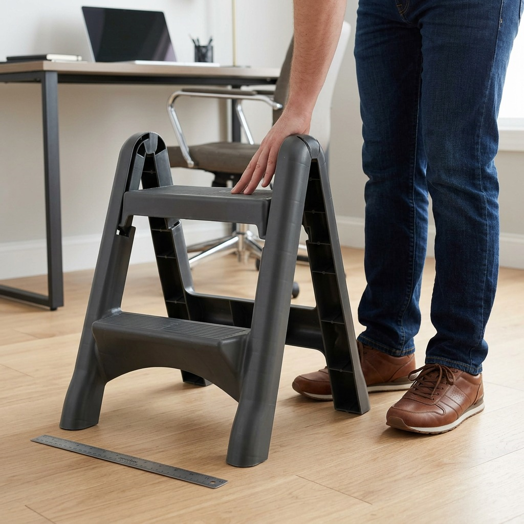 5251 Globe Commercial Products Folding Step Stool - 2 Step
