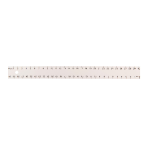 41330 Acme United Limited 30cm White Plastic Ruler (cm 0-30)