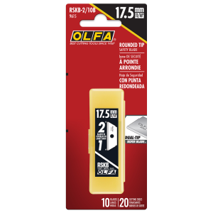 9615 Olfa RSKB-2/10B Round Tip Dual-Edge Safety Blades, 10pk