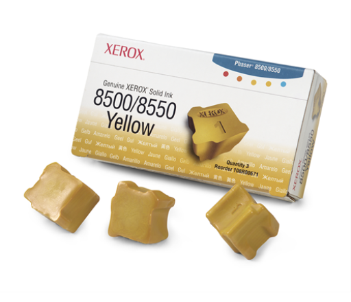 108R00671 Genuine Xerox Solid Ink 8500/8550 Yellow (three St