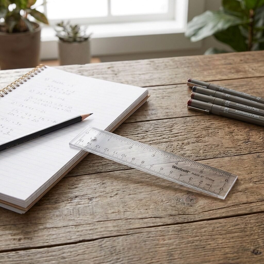 11244 Acme United Limited 15cm/6" Acrylic Ruler ? Inch/Metri