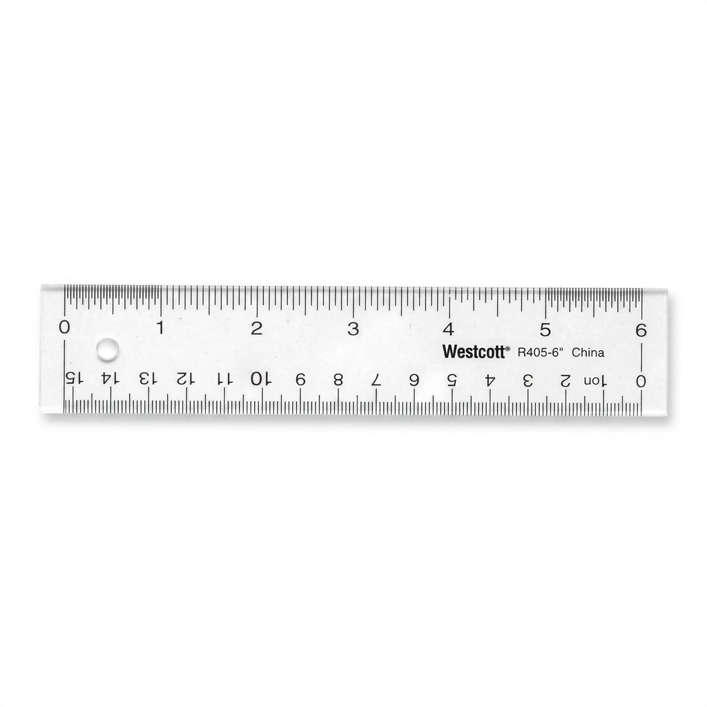 11244 Acme United Limited 15cm/6" Acrylic Ruler ? Inch/Metri