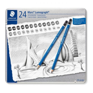 100-G24 STAEDTLER Pencil Mars Lumograph x24 100% PEFC