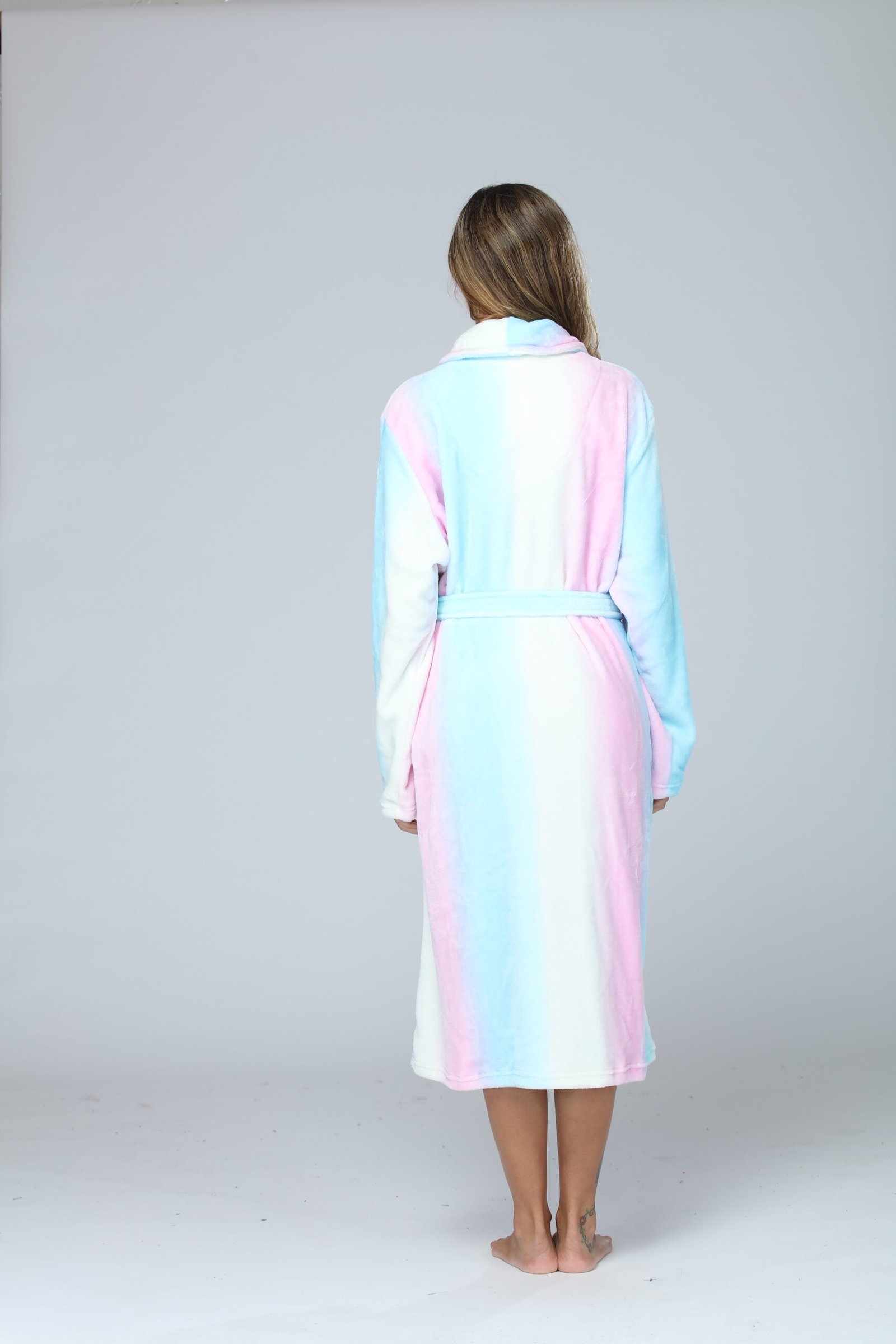 RONGTAI Womens Long Robes Plush Fleece Nightgown Thick Hooded Bathrobe With Pockets Fluffy Sleepwear For Men - Image 5