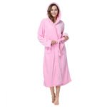 RONGTAI Femmes Longues Robes Pelucheuses Fleece Peignoir Épais Capuchon avec Poches Vêtements de Nuit Doux pour Hommes