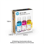 9C228AN HP Canada HP 31 CMY Original Ink Bottle Combo 3-Pack