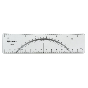 W-44 Acme United Limited Metric Protractor Ruler with 1:250,