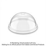 6520 Globe Commercial Products Clear PET Dome Lids with Hole