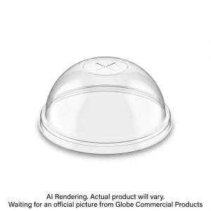 6520 Globe Commercial Products Clear PET Dome Lids with Hole