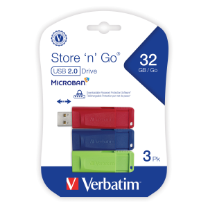 99811 Verbatim Verbatim 32GB SnG USB 3PK Blue/Red/Gr
