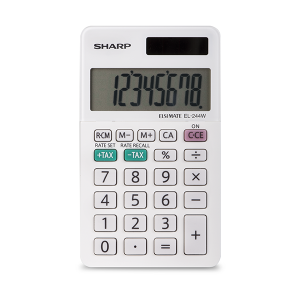 EL244WB Sharp 8 Digit Calculator With Large DISPLAY, Dual Po