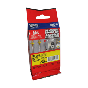 TZES631 Black On YELLOW, 12MM Laminated Strong Adhesive In