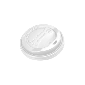 6081 Globe Commercial Products Compostable White Dome Sip Li