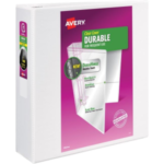 17042 BINDERS, 3" WHITE, Slant D, 600 Sheet Capacity