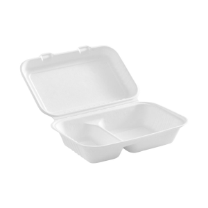 6016 Globe Commercial Products Compostable Hinged Containers