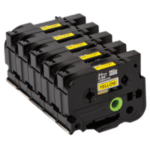 HGE6515PK High Grade Laminated TAPES, 24MM-BLACK On Yellow