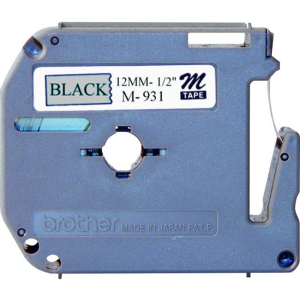 M931 Brohter TAPES, 12MM - BLACK ON SILVER