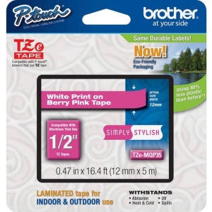 TZEMQP35 Brother WHITE/BERRY PINK (12MM)