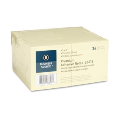 Adhesive NOTES, 3" X 3", YELLOW, REPOSITIONABLE, 24/PK