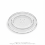 6521 Globe Commercial Products Clear PET Flat Lids with Hole
