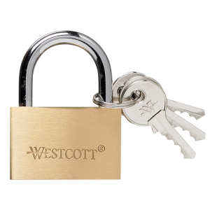 56144 Acme United Limited 40mm/1-1/2? Brass Lock with 3 Keys