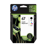3YP29AN#140 HP #67 Black and Tri-Colour Original Ink