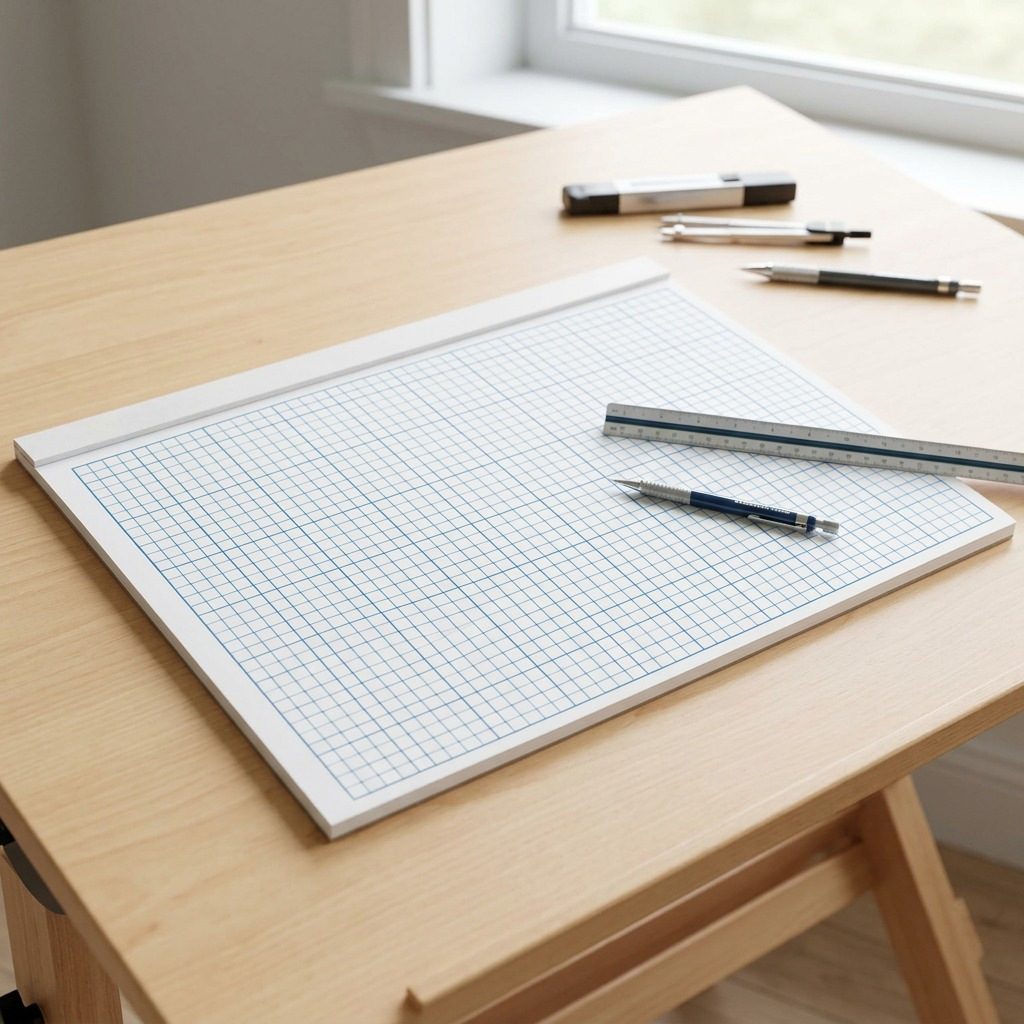 937-1722P402 STAEDTLER Paper Bond 4x4 grid 17x22 pad 50