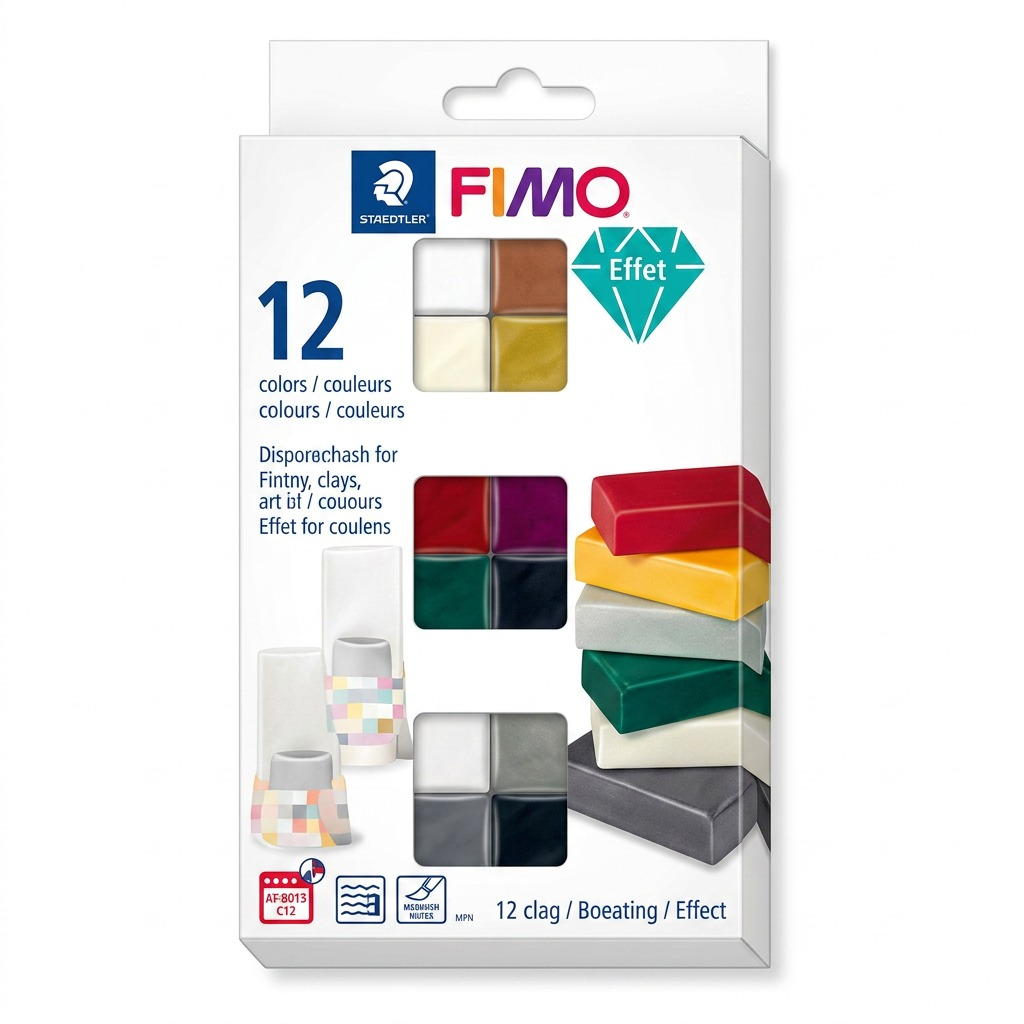 8013-C12-1 STAEDTLER Set Mod. clay Fimo effect MP (12x1oz)