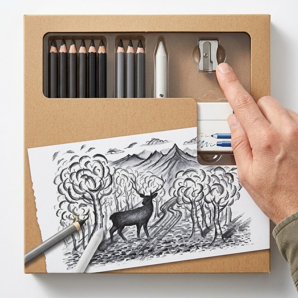 61-100C STAEDTLER Mixed Charcoal Set 100% PEFC