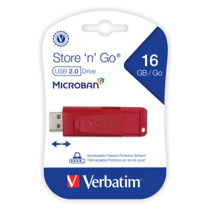 96317 Verbatim Verbatim 16GB SnG USB Drive Red Retract