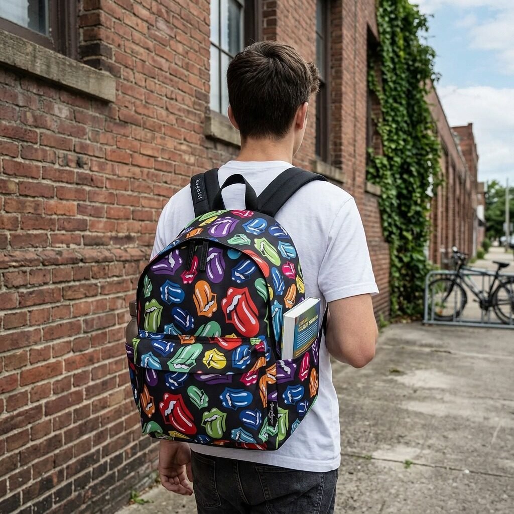 BKP6020RS-MLT Bugatti BACKPACK WITH TOP ZIPPERED MAIN OPENIN